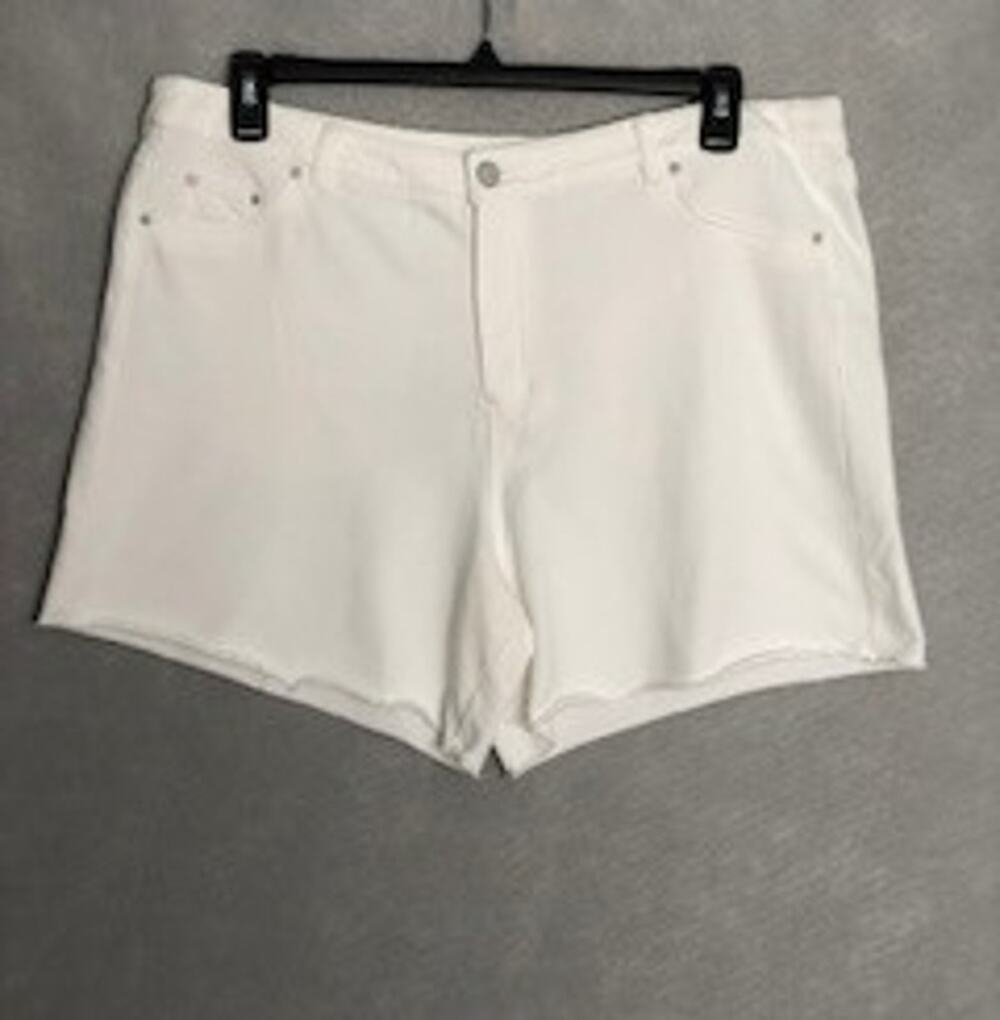 NZT Nic+Zoe Denim Look Shorts White High-Rise Women's XL NEW
